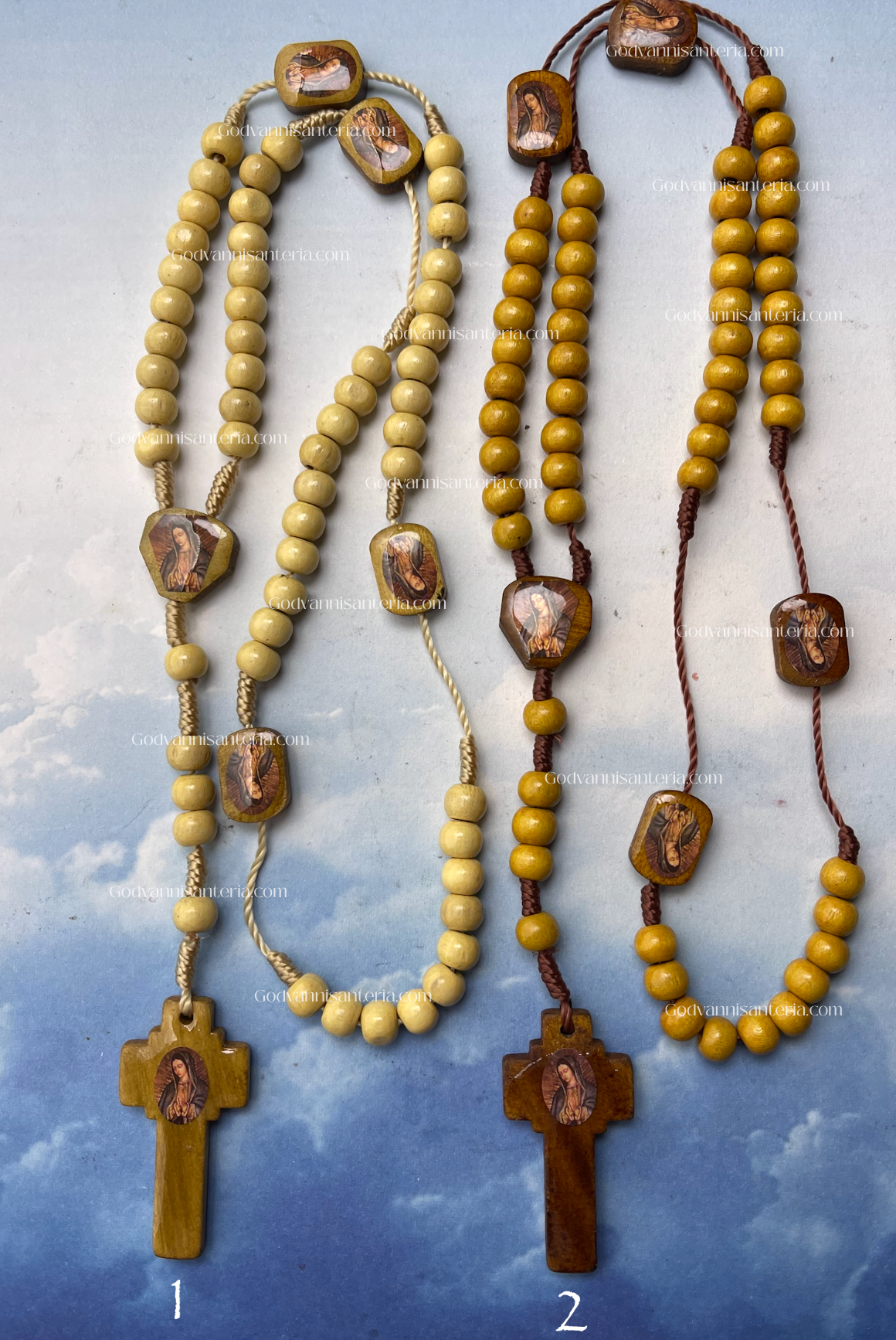 Virgin Guadalupe Rosaries Wood//Madera Rosarios Virgen Guadalupe