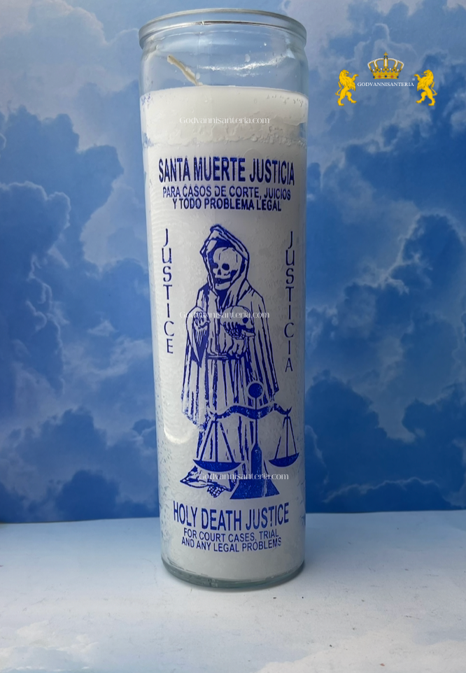 Holy Death Justice Candle/Vela Justicia Santa Muerte
