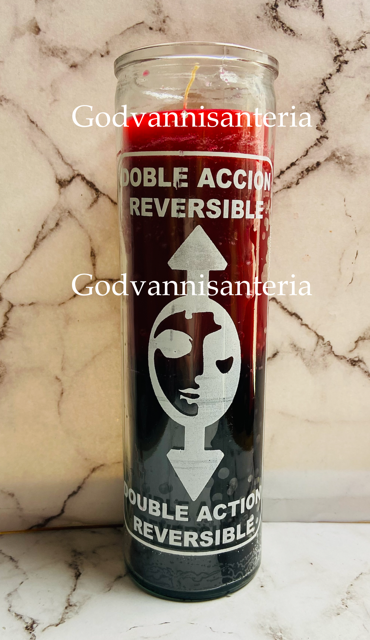 Reversible Candle Red/Black//Vela Reversible Rojo/Negro