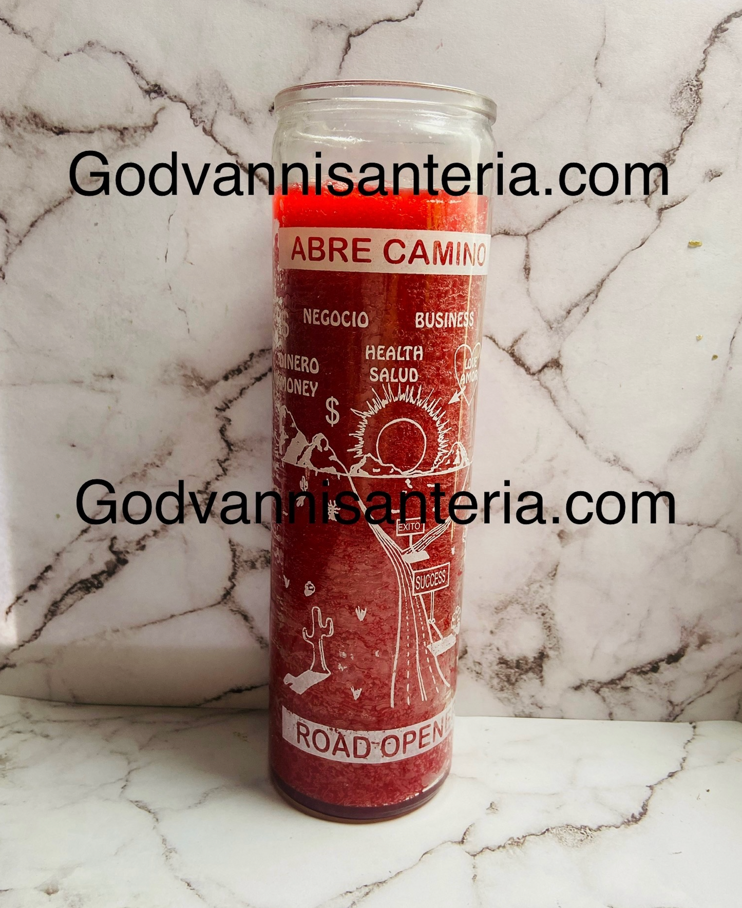 Open Roads Glass Candles/Velas Vidrio Abre Camino