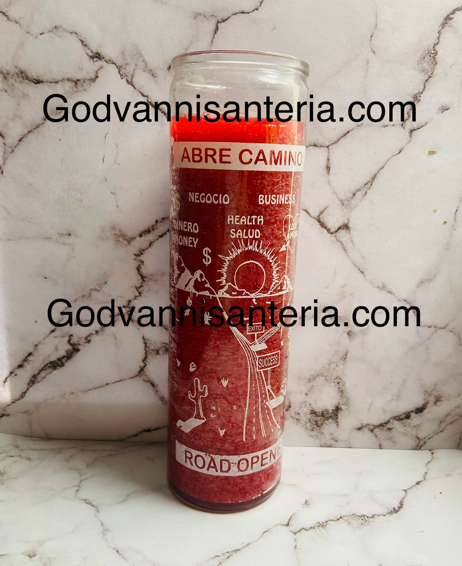 Open Roads Glass Candles/Velas Vidrio Abre Camino