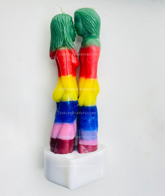 7 Color Couple Candle/Vela 7 Colores Pareja