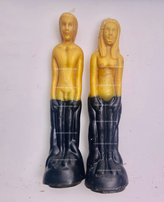 Black/Brown Figure Plain Candles/Velas Solidas Figura Negro/Cafe