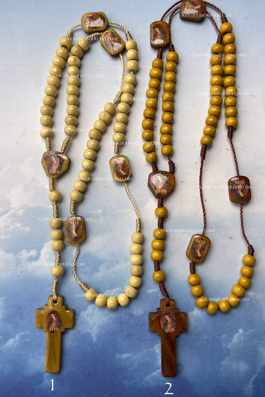 Virgin Guadalupe Rosaries Wood//Madera Rosarios Virgen Guadalupe